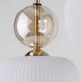 Lampa wisząca z 6 szklanymi, ryflowanymi białymi kloszami 11594 TK Lighting
