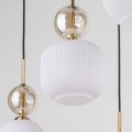 Lampa wisząca z 6 szklanymi, ryflowanymi białymi kloszami 11594 TK Lighting