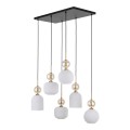 Lampa wisząca z 6 szklanymi, ryflowanymi białymi kloszami 11594 TK Lighting