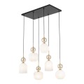 Lampa wisząca z 6 szklanymi, ryflowanymi białymi kloszami 11594 TK Lighting