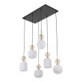 Lampa wisząca z 6 szklanymi, ryflowanymi białymi kloszami 11594 TK Lighting
