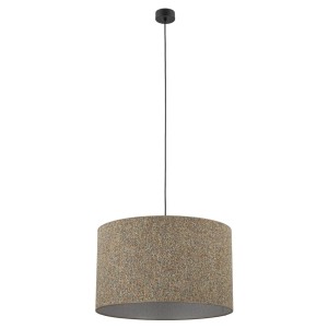 Lampa wisząca VELLUM gwint E27 moc 15W styl glamour klosz tkanina | czarny 10752 TK lighting