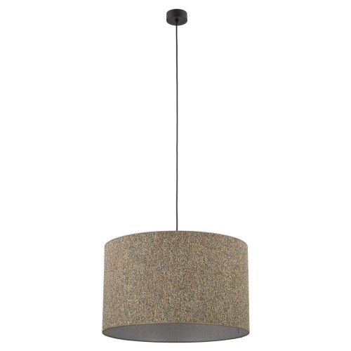 Lampa wisząca VELLUM gwint E27 moc 15W styl glamour klosz tkanina | czarny 10752 TK lighting