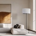 Lampa podłogowa VELLUM gwint E27 moc 15W styl glamour klosz tkanina | czarny 16166 TK lighting