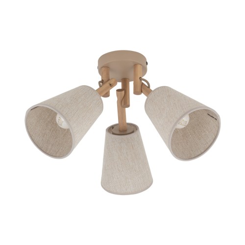 Lampa sufitowa w stylu skandynawskim, trzy lniane abażury 11605 TK Lighting