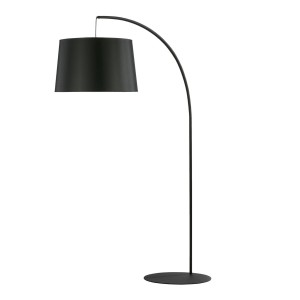 Lampa podłogowa HANG gwint E27 moc 15W styl nowoczesny klosz tkanina | czarny 5077 TK lighting