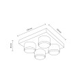 BRIX RED LAMPA SUFITOWA 4XGX53 11293 TK Lighting