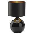 Lampka nocna do sypialni czarno-złota szklana z abażurem PALLA 5068 TK