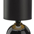 Lampka nocna do sypialni czarno-złota szklana z abażurem PALLA 5068 TK