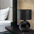 Lampka nocna PALLA gwint E27 moc 15W styl nowoczesny klosz tkanina | czarny 5080 TK lighting
