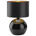 Lampka nocna ze szklaną, czarną podstawą i abażurem PALLA 5081 TK Lighting