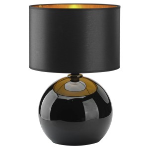 Lampka nocna ze szklaną, czarną podstawą i abażurem PALLA 5081 TK Lighting