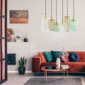 Lampa wisząca z wielokolorowymi kloszami do eleganckiego salonu MARCO GREEN 3328 TK Lighting
