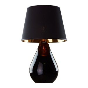 Lampka nocna LACRIMA gwint E27 moc 15W styl nowoczesny klosz tkanina | czarny 5454 TK lighting