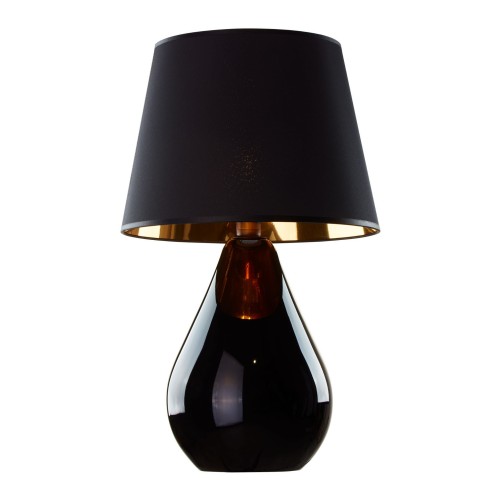 Lampka nocna LACRIMA gwint E27 moc 15W styl nowoczesny klosz tkanina | czarny 5454 TK lighting