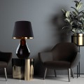 Lampka nocna LACRIMA gwint E27 moc 15W styl nowoczesny klosz tkanina | czarny 5454 TK lighting