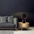 Lampka nocna LACRIMA gwint E27 moc 15W styl nowoczesny klosz tkanina | czarny 5454 TK lighting