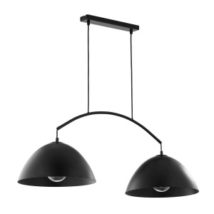 Lampa wisząca czarna z dwoma kloszami kopułami nad stół 6008 TK Lighting