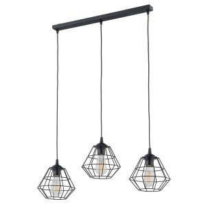 Lampa wisząca z 3 drucianymi kloszami DIAMOND NEW BLACK 6203 TK Lighting