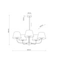 Lampa wisząca klasyczna żyrandol z abazurami CHICAGO 3989 TK LIGHTING