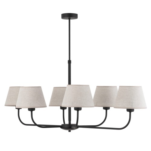 Lampa wisząca CHICAGO gwint E27 moc 15W styl klasyczny klosz tkanina | czarny 3999 TK lighting