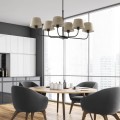 Lampa wisząca CHICAGO gwint E27 moc 15W styl klasyczny klosz tkanina | czarny 3999 TK lighting