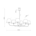 Lampa wisząca CHICAGO gwint E27 moc 15W styl klasyczny klosz tkanina | czarny 3999 TK lighting