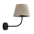 Kinkiet CHICAGO gwint E27 moc 15W styl klasyczny klosz tkanina | czarny 4186 TK lighting