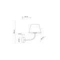 Kinkiet CHICAGO gwint E27 moc 15W styl klasyczny klosz tkanina | czarny 4186 TK lighting