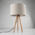 Lampka nocna TOKYO gwint E27 moc 15W styl scandic-eco klosz tkanina | czarny 5291 TK lighting