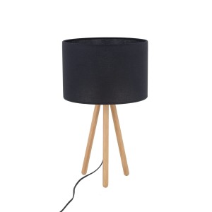 Lampka nocna TOKYO gwint E27 moc 15W styl scandic-eco klosz tkanina | czarny 5293 TK lighting