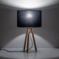 Lampka nocna TOKYO gwint E27 moc 15W styl scandic-eco klosz tkanina | czarny 5293 TK lighting