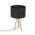Lampka nocna TOKYO gwint E27 moc 15W styl scandic-eco klosz tkanina | czarny 5293 TK lighting