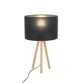 Lampka nocna TOKYO gwint E27 moc 15W styl scandic-eco klosz tkanina | czarny 5293 TK lighting