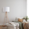 Lampa podłogowa TOKYO gwint E27 moc 15W styl scandic-eco klosz tkanina | czarny 5299 TK lighting