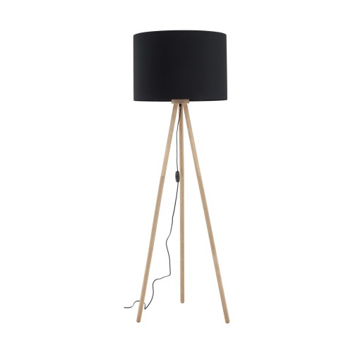 Lampa podłogowa TOKYO gwint E27 moc 15W styl scandic-eco klosz tkanina | czarny 5286 TK lighting
