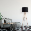 Lampa podłogowa TOKYO gwint E27 moc 15W styl scandic-eco klosz tkanina | czarny 5286 TK lighting