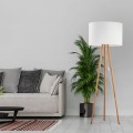 Lampa podłogowa TOKYO gwint E27 moc 15W styl scandic-eco klosz tkanina | czarny 5287 TK lighting