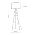 Lampa podłogowa TOKYO gwint E27 moc 15W styl scandic-eco klosz tkanina | czarny 5288 TK lighting