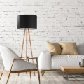 Lampa podłogowa TOKYO gwint E27 moc 15W styl scandic-eco klosz tkanina | czarny 5298 TK lighting