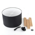 Lampa podłogowa TOKYO gwint E27 moc 15W styl scandic-eco klosz tkanina | czarny 5298 TK lighting