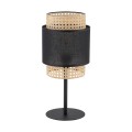 Lampa stołowa nocna do sypialni czarna słomkowa BOHO BLACK 5567 TK LIGHTING