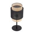 Lampa stołowa nocna do sypialni czarna słomkowa BOHO BLACK 5567 TK LIGHTING