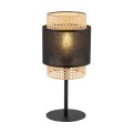Lampa stołowa nocna do sypialni czarna słomkowa BOHO BLACK 5567 TK LIGHTING