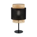 Lampa stołowa nocna do sypialni czarna słomkowa BOHO BLACK 5567 TK LIGHTING