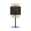 Lampa stołowa nocna do sypialni czarna słomkowa BOHO BLACK 5567 TK LIGHTING