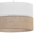 Lampa wisząca z białym i jutowym kloszem do jadalni LINOBIANCO 6573 TK Lighting