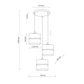 Lampa wisząca z 3 białymi i jutowymi abażurami w stylu boho 6575 TK Lighting