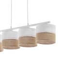 Lampa wisząca z 4 kloszami z tkaniny i juty LINOBIANCO 6576 TK LIGHTING
