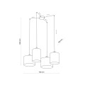Dekoracyjna lampa wisząca z kloszami z juty scandic-eco 6585 TK Lighting